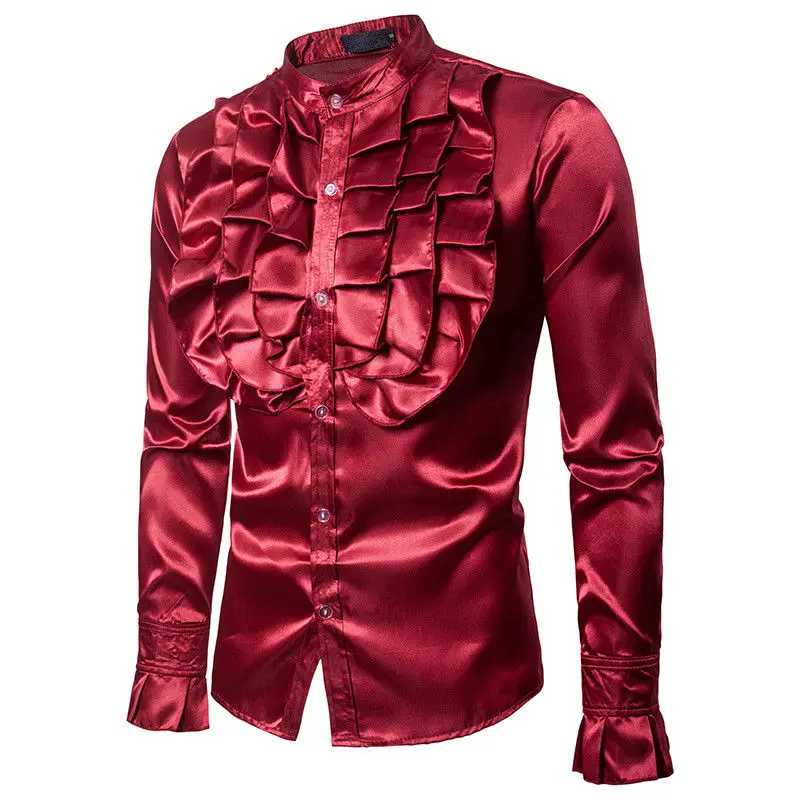 Men Party Luxury Satin Court Vintage Shirts New Casual Formal Business Slim Fit Shirts Top Clothes Clubwear
Men Party Luxury Satin Court Vintage Shirts New Casual Formal Business Slim Fit Shirts Top Clothes Clubwear