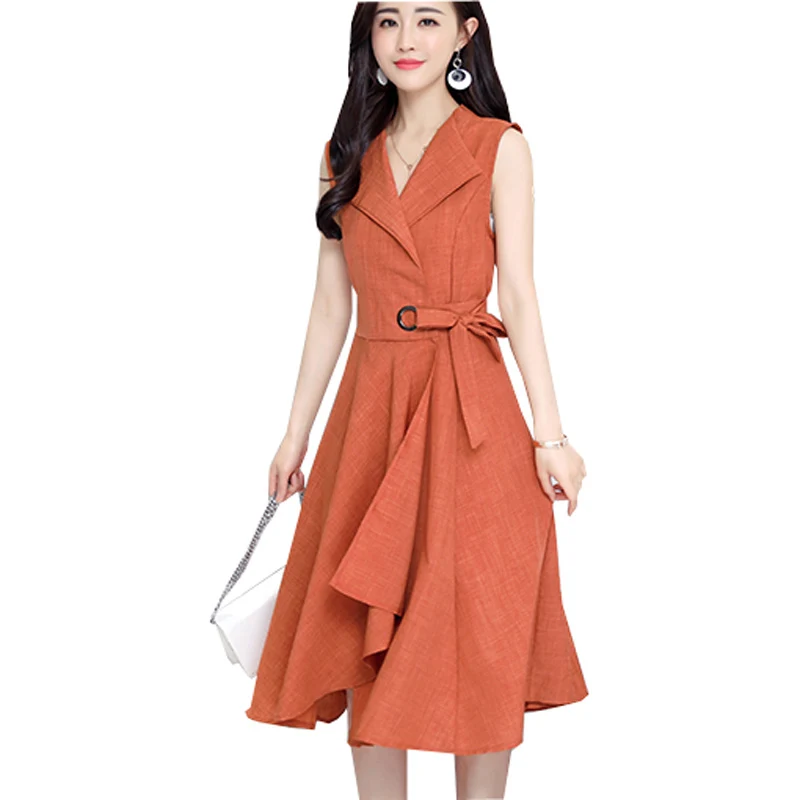 2019 new fashion Summer Dress Sleeveless work OL women dress casual A-Lin v-neck cotton Linen dress vestidos de festa robe femme
2019 new fashion Summer Dress Sleeveless work OL women dress casual A-Lin v-neck cotton Linen dress vestidos de festa robe femme