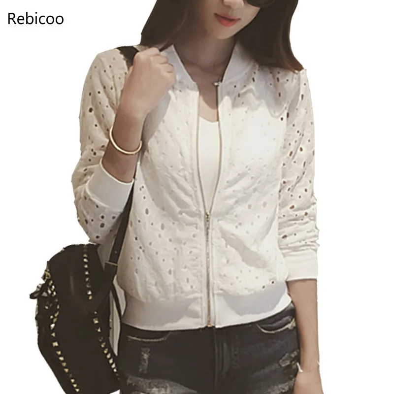 Lace Hollow Out Jackets Spring Summer New Casual Slime Women Thin Jacket White Black Lady Shorts Outwear Plus Size
Lace Hollow Out Jackets Spring Summer New Casual Slime Women Thin Jacket White Black Lady Shorts Outwear Plus Size