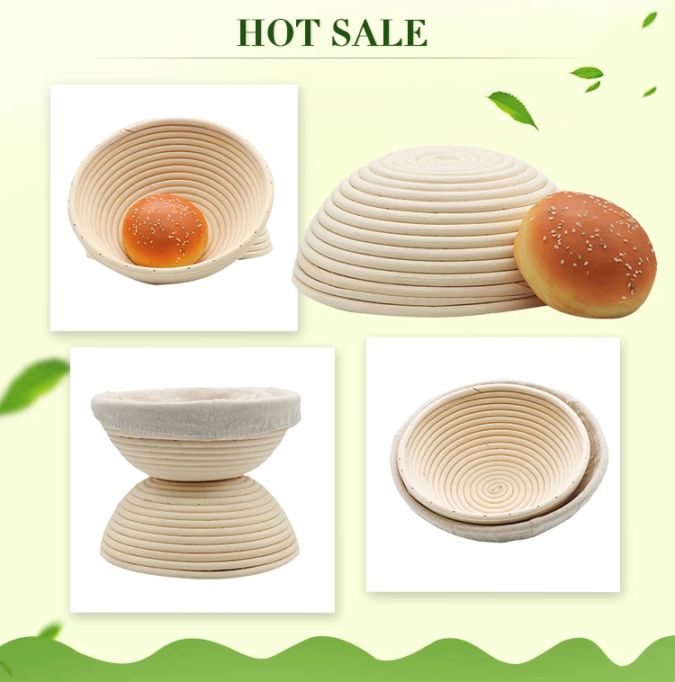 High quality 8.5" 10" round banneton with scraper and blame lame