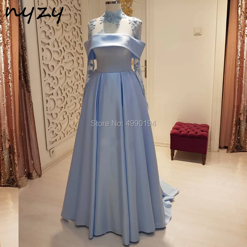 NYZY MW21 robe soiree dubai Arabic Evening Dress Elegant Hijab Muslim Long Sleeve Evening Gown Blue abiye gelinlik 2019
NYZY MW21 robe soiree dubai Arabic Evening Dress Elegant Hijab Muslim Long Sleeve Evening Gown Blue abiye gelinlik 2019