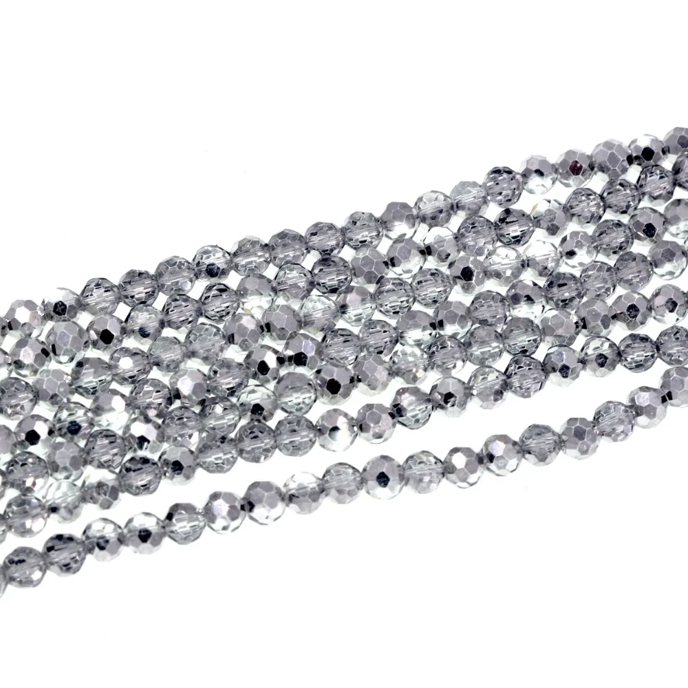 Чешское полусерое серебряное круглое стекло 8 мм|beads charms|glass spacerloose beads |