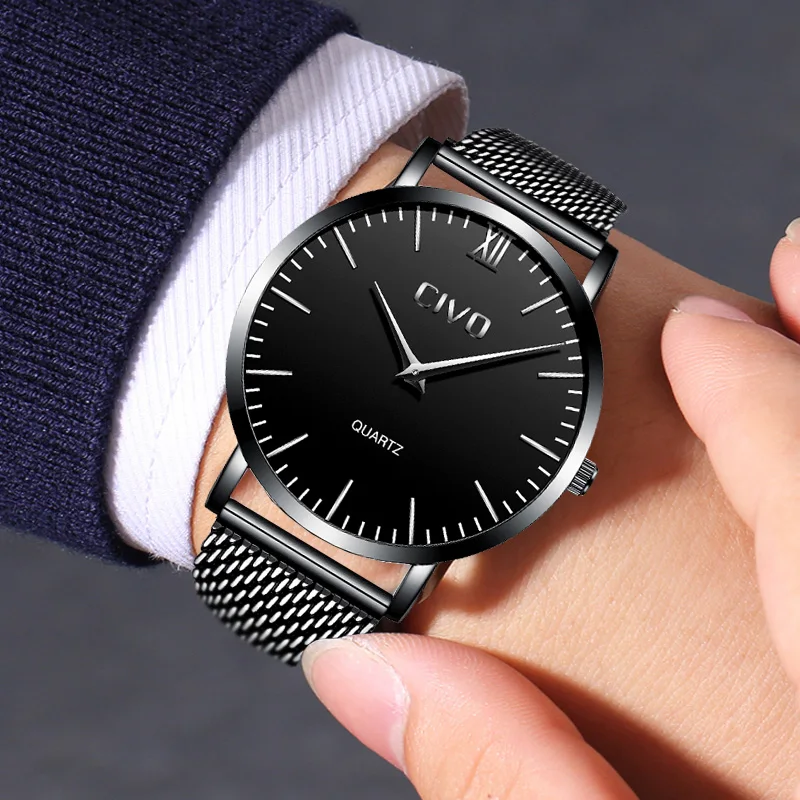 CIVO Men Watches Waterproof Simple Ultra Slim Watch Men Black Stainless Steel Mesh Analogue Quartz Watch Clock Relogio Masculino
CIVO Men Watches Waterproof Simple Ultra Slim Watch Men Black Stainless Steel Mesh Analogue Quartz Watch Clock Relogio Masculino
