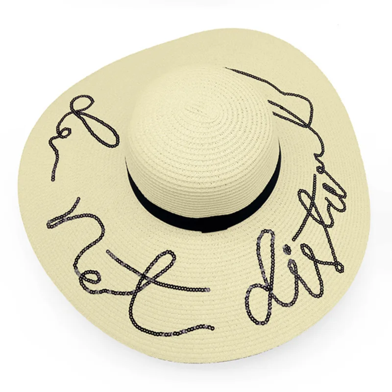 Hawaiian straw hat Letter Embroidery Will Eaves Sun Hat Straw Hat Ma'am Summer Sun Hat You Sandy Beach Sunscreen Foldable
Hawaiian straw hat Letter Embroidery Will Eaves Sun Hat Straw Hat Ma'am Summer Sun Hat You Sandy Beach Sunscreen Foldable
