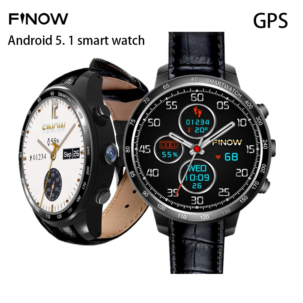 Оригинальный FINOW Q7 3g Smartwatch телефон Android 5 1 3 дюйма MTK6572 0 ГГц двухъядерный 4 GB
