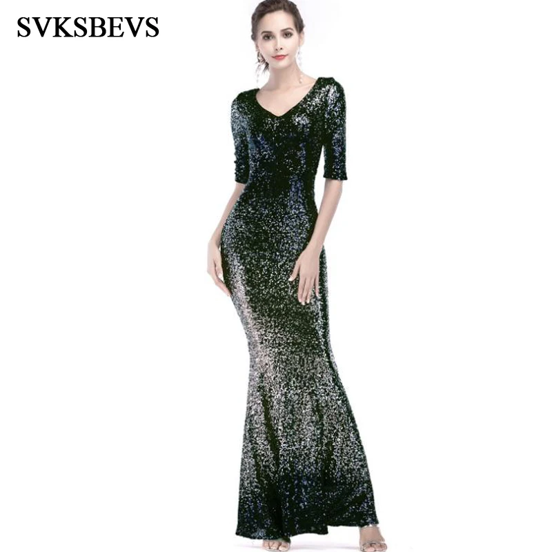 SVKSBEVS 2019 V Neck Gradient Color Sequined Mermaid Long Dresses Elegant Maxi Half Sleeve Backless Party Dress
SVKSBEVS 2019 V Neck Gradient Color Sequined Mermaid Long Dresses Elegant Maxi Half Sleeve Backless Party Dress