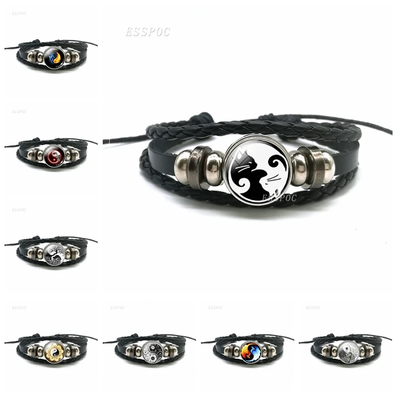 Yin Yang Tai Chi Rope Bracelet Black and White Cats Braided Bracelet Leather Bracelets For Women Men Gifts
Yin Yang Tai Chi Rope Bracelet Black and White Cats Braided Bracelet Leather Bracelets For Women Men Gifts
