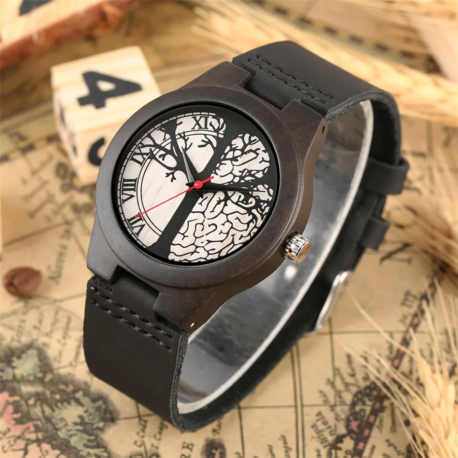 Black Wooden Women Watches Life Tree Dial Casual Watch Men Leather Band Quartz Couple Watches Wood Clock Valentine's Day Gift
Black Wooden Women Watches Life Tree Dial Casual Watch Men Leather Band Quartz Couple Watches Wood Clock Valentine's Day Gift