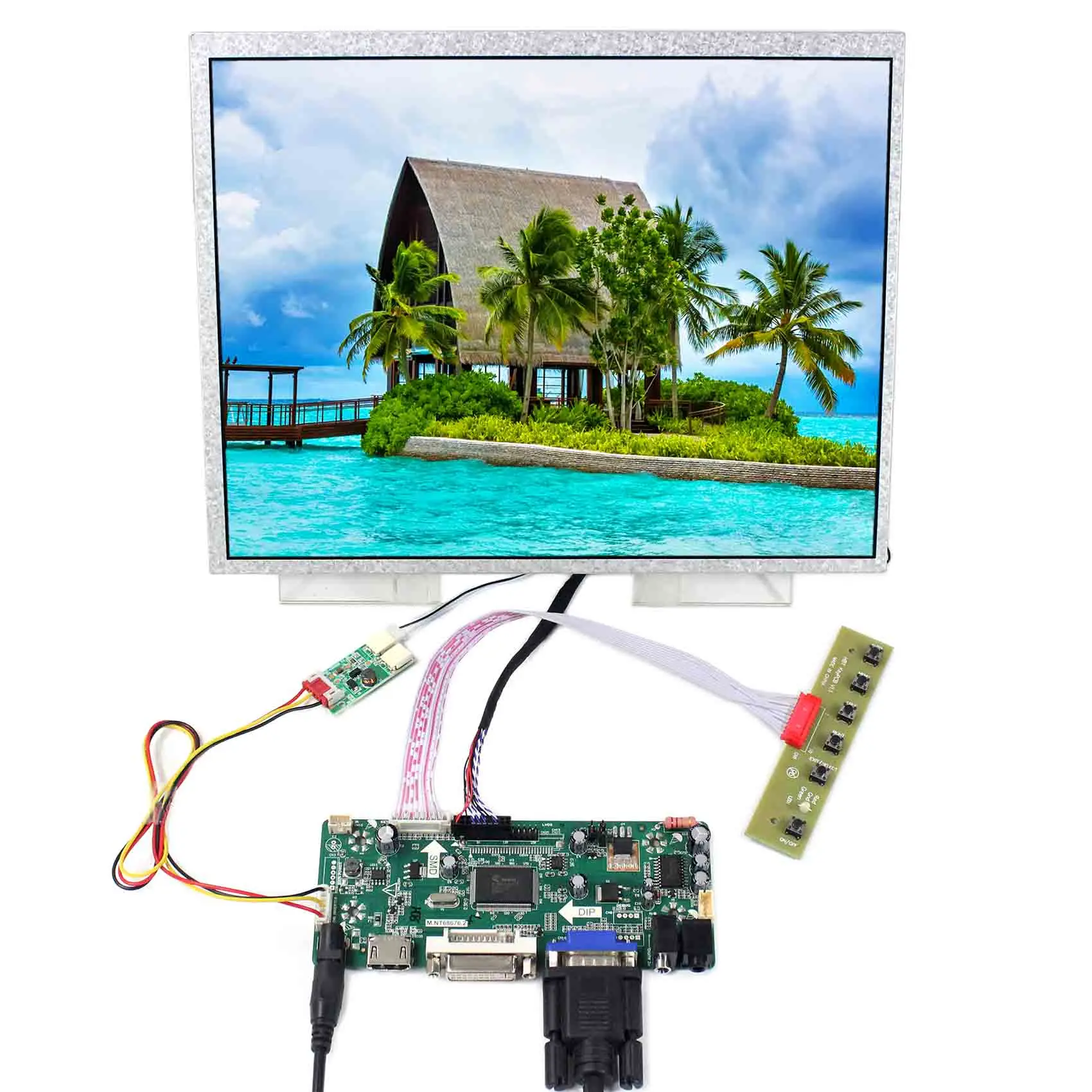 HD MI VGA DVI LCD Controller Board M.NT68676 work with 12.1inch VS121T-001A 1024x768 LCD Screen
HD MI VGA DVI LCD Controller Board M.NT68676 work with 12.1inch VS121T-001A 1024x768 LCD Screen