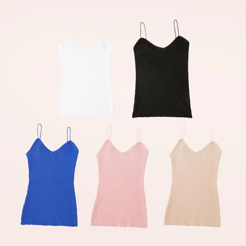 Women Solid Color Simple Thread Slim U Neck Stylish Sexy Sling One Size 5 Colors Vertical Knit Bottoming Sling
Women Solid Color Simple Thread Slim U Neck Stylish Sexy Sling One Size 5 Colors Vertical Knit Bottoming Sling