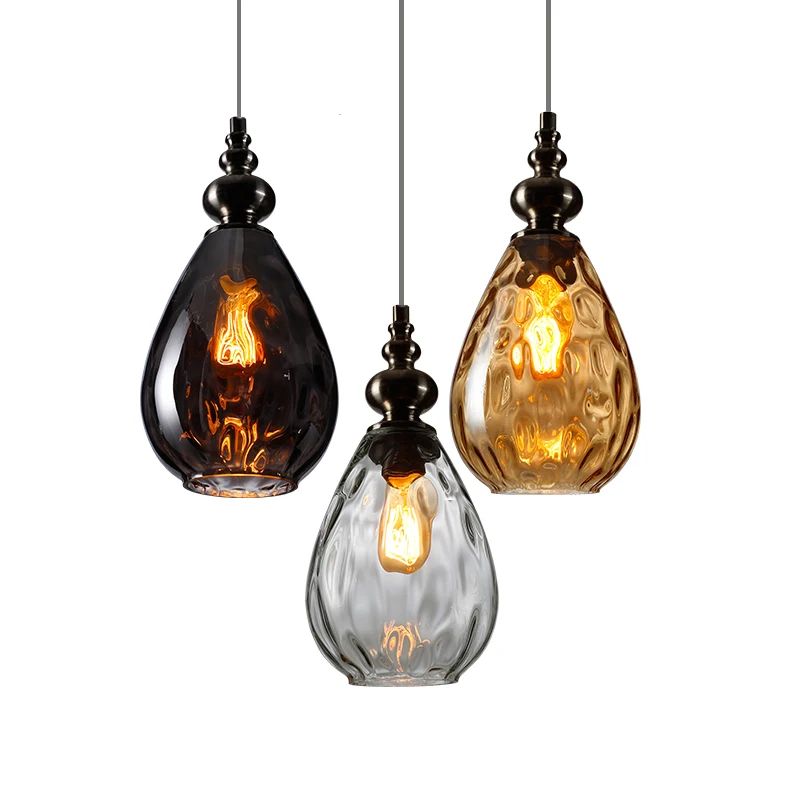 Modern Loft LED Chandelier Lighting Vintage Glass Led Pendant Lamps Light Coffee Droplight Dinning Room Hanging Deco Avize | Лампы и