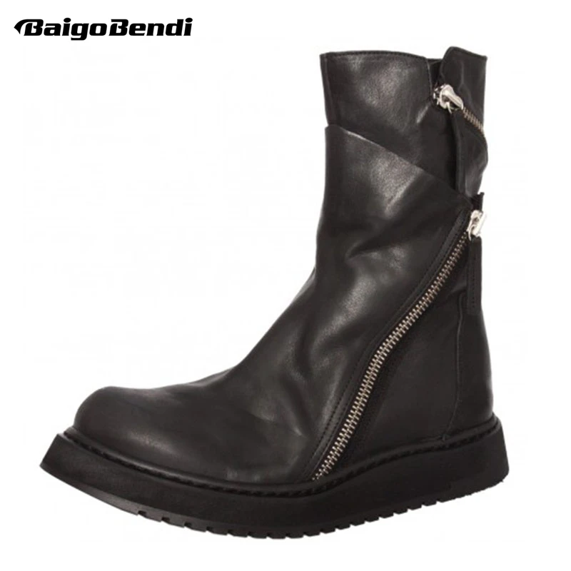 NEW Recommend!! Double Zip Chain Mid-Calf Boots Men Leather Motorcycle Boots Fur Plush Snow Boots Warm Winter Shoes Man
NEW Recommend!! Double Zip Chain Mid-Calf Boots Men Leather Motorcycle Boots Fur Plush Snow Boots Warm Winter Shoes Man