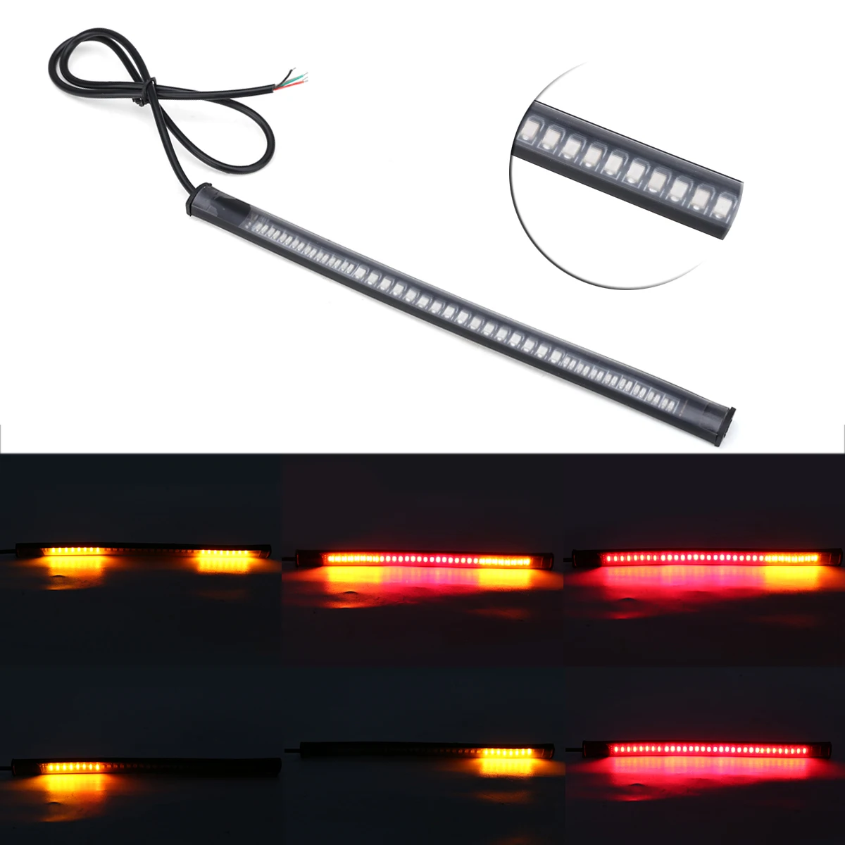 1PCS Flexible 48 SMD LED Strip Motorcycle Tail Light Soft Rubber Strip Lamp 12V Motorbike Car Turn Signal Brake Stop Light
1PCS Flexible 48 SMD LED Strip Motorcycle Tail Light Soft Rubber Strip Lamp 12V Motorbike Car Turn Signal Brake Stop Light