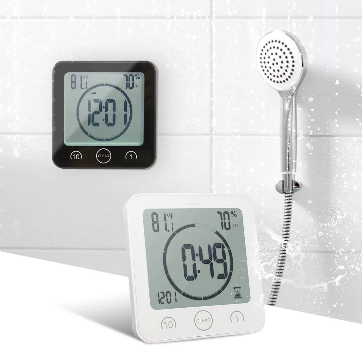 LCD Digital Waterproof For Water Splashes Bathroom Wall Clock Shower Clocks Timer Temperature Humidity Kitchen Wash Room Timers
LCD Digital Waterproof For Water Splashes Bathroom Wall Clock Shower Clocks Timer Temperature Humidity Kitchen Wash Room Timers