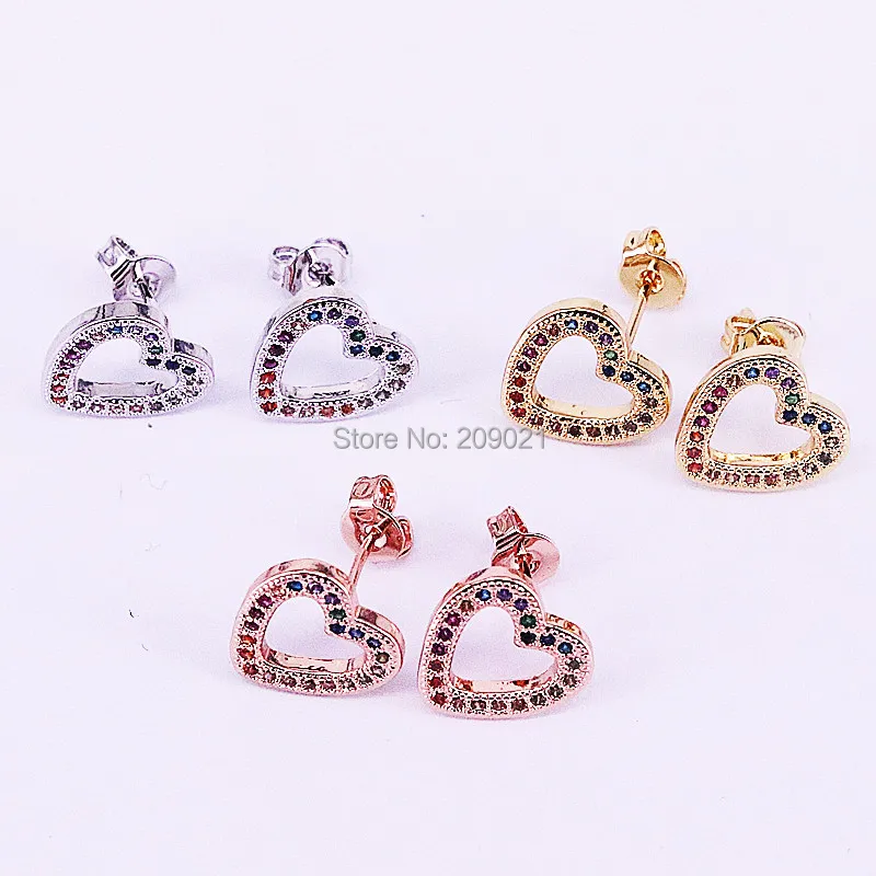 10Pairs Newest Fashion Heart shape Cubic Zirconia Stud Earrings, Rainbow CZ Micro Pave Earring For Women Jewelry
10Pairs Newest Fashion Heart shape Cubic Zirconia Stud Earrings, Rainbow CZ Micro Pave Earring For Women Jewelry