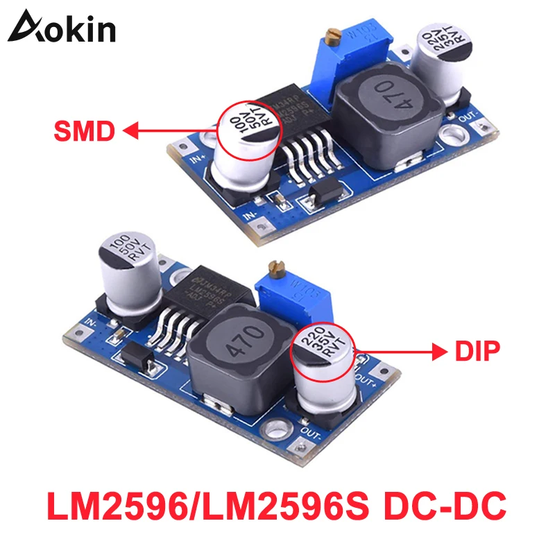 LM2596 LM2596s DC-DC step-down power supply module 3A adjustable step down module LM2596S-ADJ voltage regulator 24V 12V 5V 3V
LM2596 LM2596s DC-DC step-down power supply module 3A adjustable step down module LM2596S-ADJ voltage regulator 24V 12V 5V 3V