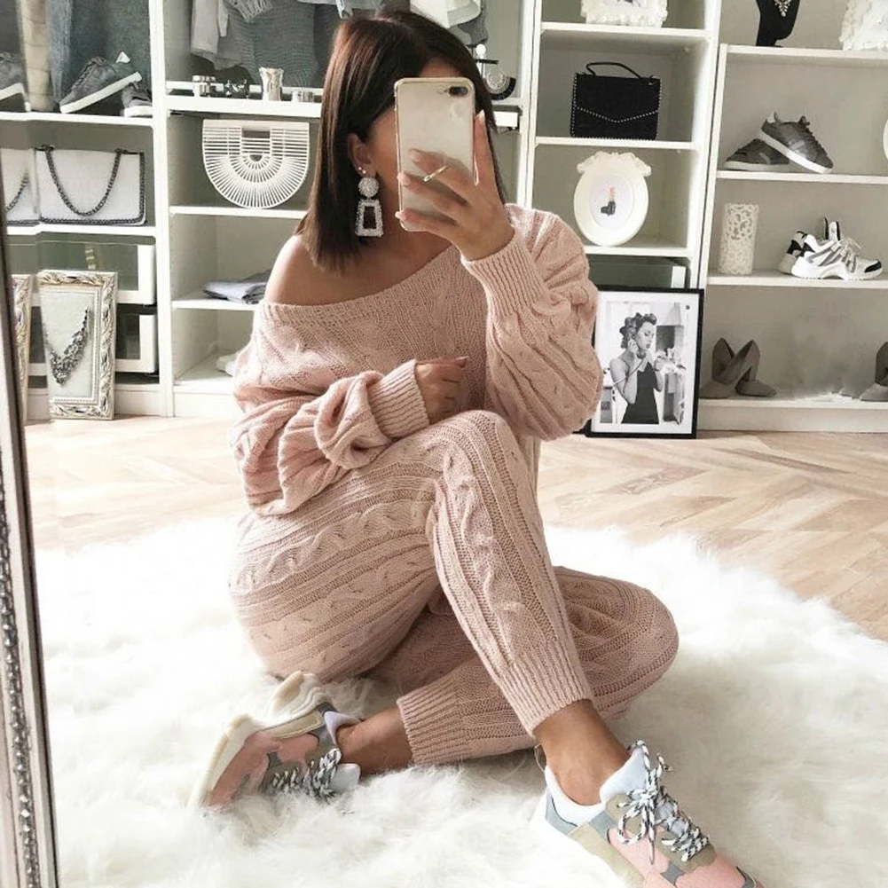 2020 Autumn Cotton Tracksuit Women 2 Two Piece Set Sweater Top+Pants Knitted Suit O Neck Knit Set Women Outwear Two Piece Set
2020 Autumn Cotton Tracksuit Women 2 Two Piece Set Sweater Top+Pants Knitted Suit O Neck Knit Set Women Outwear Two Piece Set