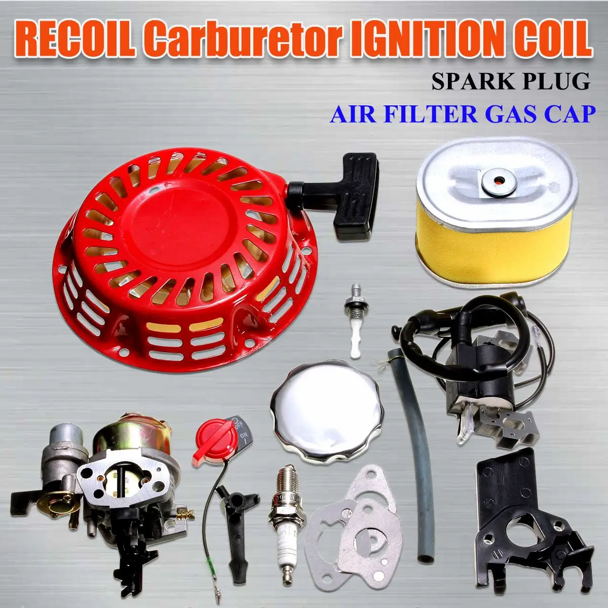 Carburetor Recoil Starter Ignition Coil for Spark Plug Filter Carburetor Carb For Honda GX160 5.5HP Engine Kit
Carburetor Recoil Starter Ignition Coil for Spark Plug Filter Carburetor Carb For Honda GX160 5.5HP Engine Kit