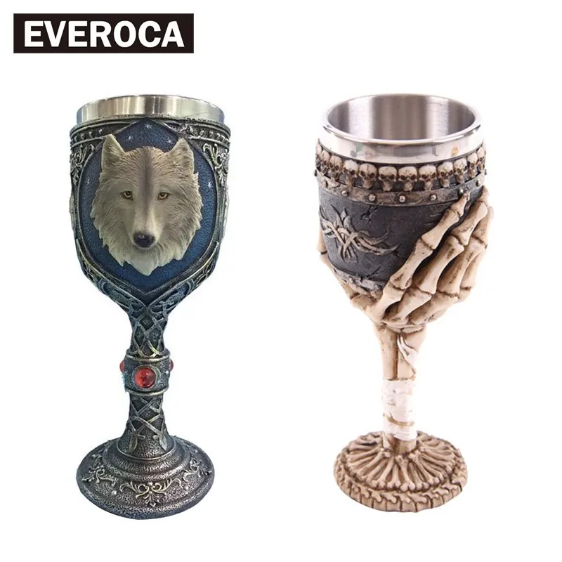 Originality Human Skeleton Head Palm Human Skeleton Goblet Beer Cup 3d Three-dimensional Stainless Steel Knight Wine Glass
Originality Human Skeleton Head Palm Human Skeleton Goblet Beer Cup 3d Three-dimensional Stainless Steel Knight Wine Glass