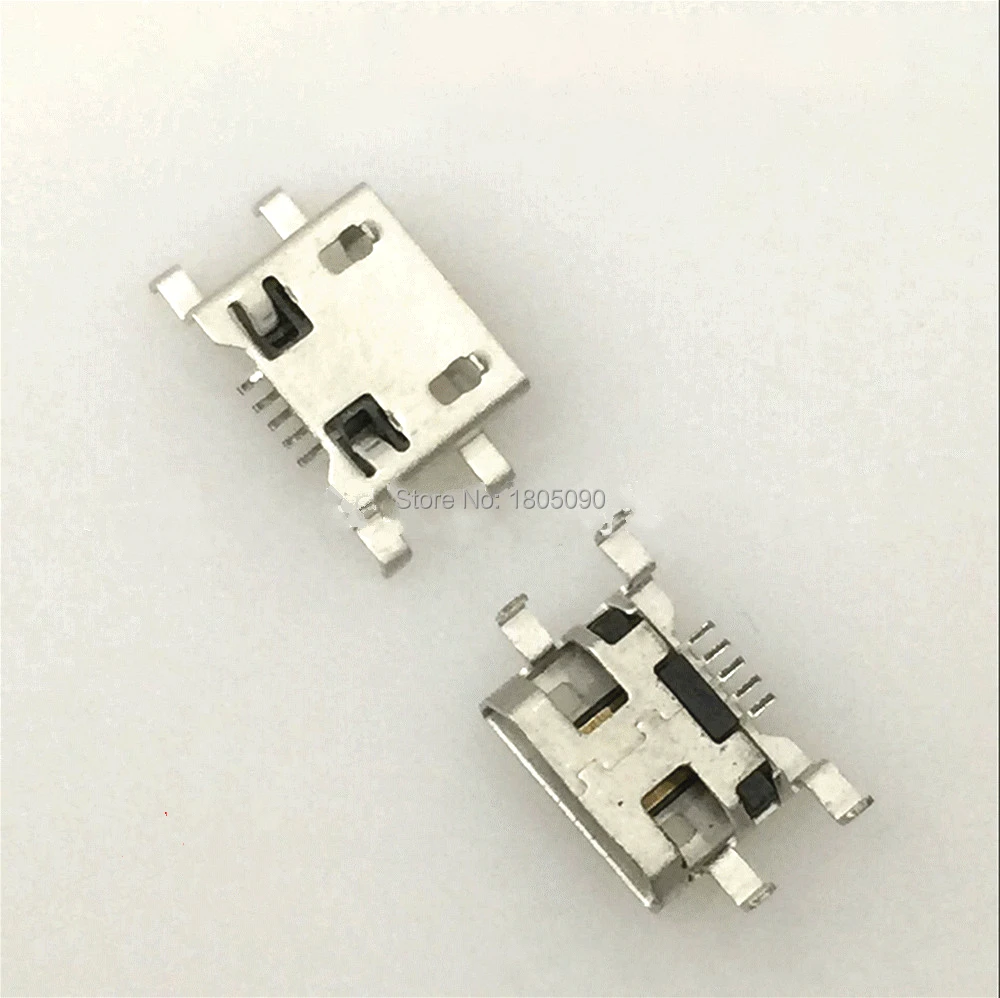 

10pcs Micro USB Connector 5pin 0.72mm heavy plate B type no curling side Female Jack For Huawei zte V880 Mobile Mini USB