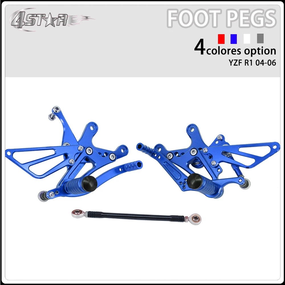 Motorbike CNC Aluminum Adjustable Footpegs Foot Pegs Footrest Pedals Rests Rear Set For YAMAHA YZFR1 YZF R1 YZF-R1 2004-2006
Motorbike CNC Aluminum Adjustable Footpegs Foot Pegs Footrest Pedals Rests Rear Set For YAMAHA YZFR1 YZF R1 YZF-R1 2004-2006