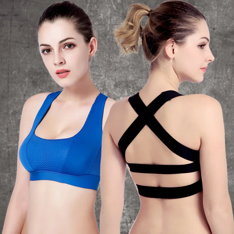 Cross Strap Black Yoga Bra Women Padded Push Up Sports Quick Dry Workout Fitness Crop Top Bras Sexy Backless Underwear | Спорт и