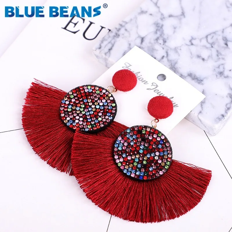 Rhinestone earrings handmade women tassel bohemian statement luxury long crystal earring geometric fringe big ethnic tassle 2019
Rhinestone earrings handmade women tassel bohemian statement luxury long crystal earring geometric fringe big ethnic tassle 2019