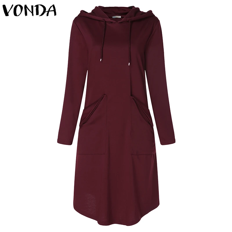 VONDA Women Vintage Hooded Dresses 2021 Autumn Pregnant Casual Loose Long Sleeve Pockets Asymmetrical Mid-calf Maternity Vestido
VONDA Women Vintage Hooded Dresses 2021 Autumn Pregnant Casual Loose Long Sleeve Pockets Asymmetrical Mid-calf Maternity Vestido