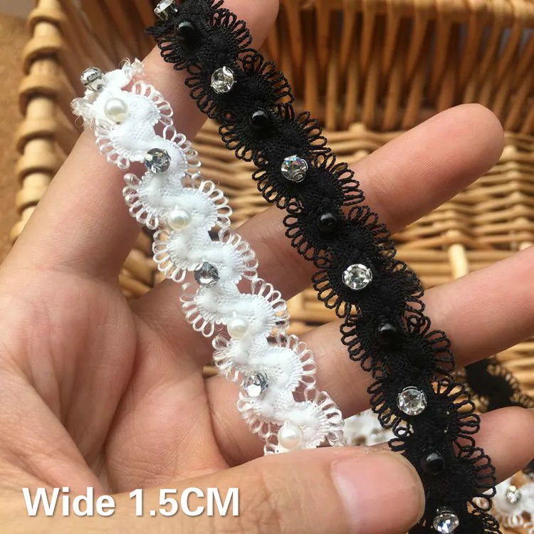 1.5CM Wide Glitter 3D Beaded Rhinestone Lace Fabric Embroidered Ribbon Collar Applique Trim Wedding Dress Skirts Sewing Decor
1.5CM Wide Glitter 3D Beaded Rhinestone Lace Fabric Embroidered Ribbon Collar Applique Trim Wedding Dress Skirts Sewing Decor