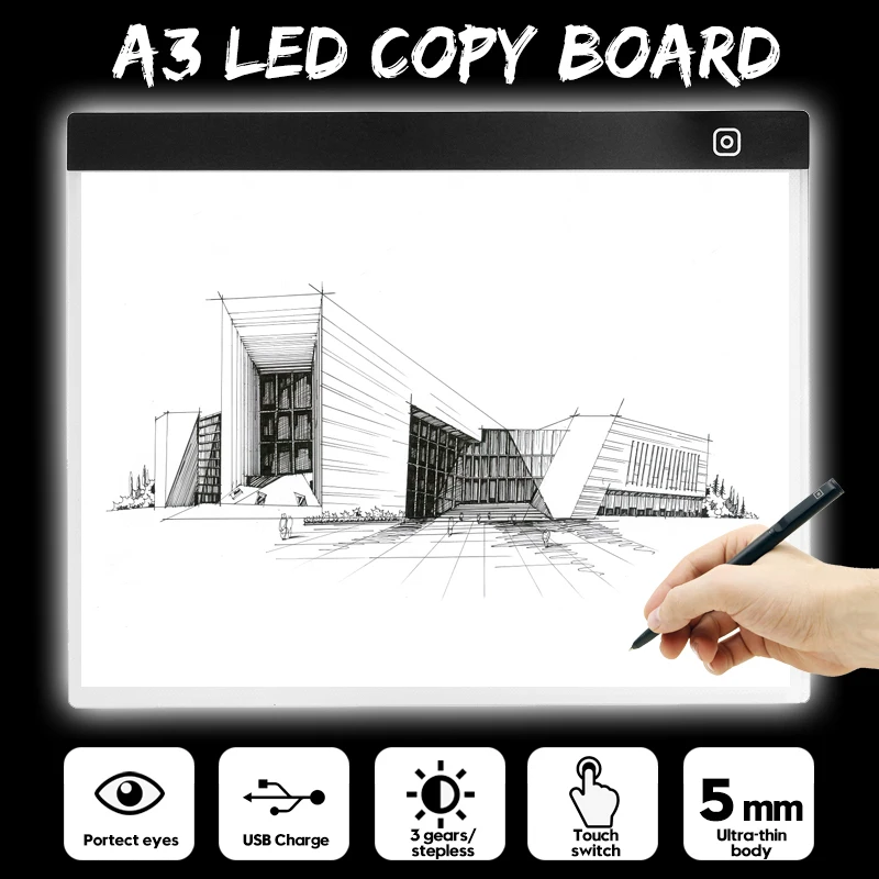 Portable A3 Digital Drawing Graphic Tablet LED Light Box Tracing Copy Board Painting Writing Table Three-level Stepless Dimming
Portable A3 Digital Drawing Graphic Tablet LED Light Box Tracing Copy Board Painting Writing Table Three-level Stepless Dimming