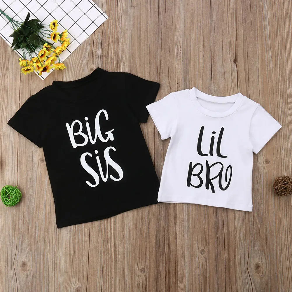 Детская летняя футболка с рисунком «Big Sister»; Одинаковая одежда; топы с принтом «Little Brother»; футболка; летние футболки с короткими рукавами
Детская летняя футболка с рисунком «Big Sister»; Одинаковая одежда; топы с принтом «Little Brother»; футболка; летние футболки с короткими рукавами
