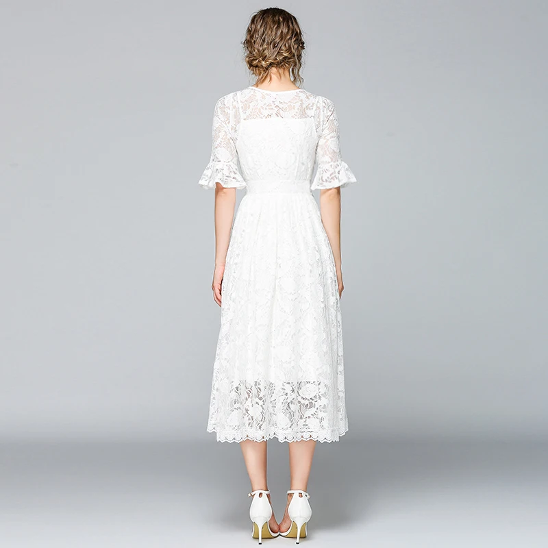 Designer Runway Dress Women Casual A-line v neck Hollow Out Loose Shirt Dress White lace Dress howllow out
Designer Runway Dress Women Casual A-line v neck Hollow Out Loose Shirt Dress White lace Dress howllow out