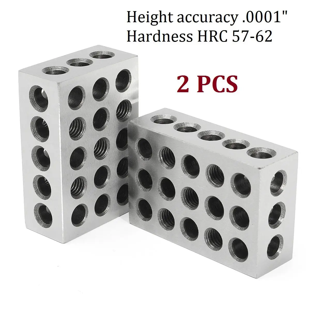 2Pcs Precision Blocks Hardened Steel 1-2-3 Blocks 0.0001" Precision Matched Machinist 123 Milling Tool 23 Holes
2Pcs Precision Blocks Hardened Steel 1-2-3 Blocks 0.0001" Precision Matched Machinist 123 Milling Tool 23 Holes
