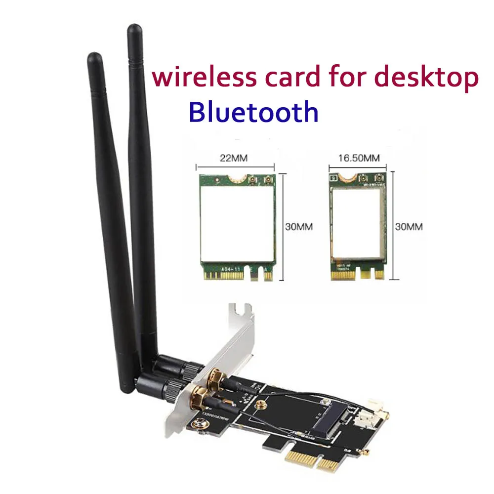 Bluetooth dual band wireless wifi WLAN Card For Desktops computer with mini pci-e to PCI-E 1X To NGFF -Ekey Adapter
Bluetooth dual band wireless wifi WLAN Card For Desktops computer with mini pci-e to PCI-E 1X To NGFF -Ekey Adapter