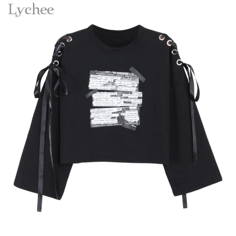 Spring Autumn Women Crop Sweatshirt Letter Print Lace Up Bandage Long Sleeve Casual Pullover Tracksuit
Spring Autumn Women Crop Sweatshirt Letter Print Lace Up Bandage Long Sleeve Casual Pullover Tracksuit
