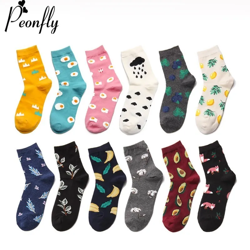 PEONFLY Fashion Harajuku Cotton Women Socks Funny Cartoon Fox Pineapple Avocado Banana Fruit Pattern Happy Socks Hosiery Female
PEONFLY Fashion Harajuku Cotton Women Socks Funny Cartoon Fox Pineapple Avocado Banana Fruit Pattern Happy Socks Hosiery Female