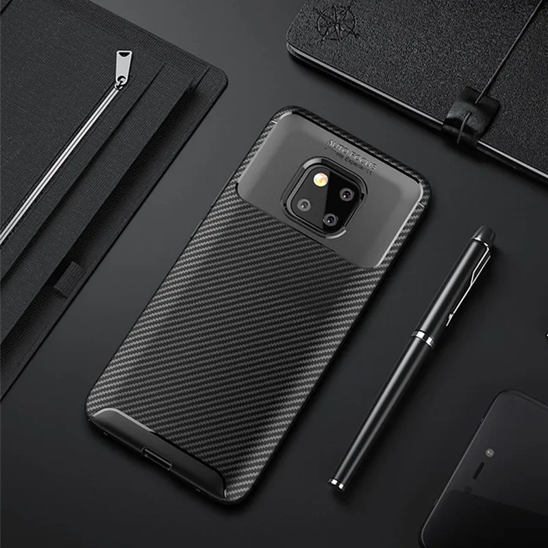 Чехол из углеродного волокна для Huawei Mate 20 Pro чехол высокого качества с алмазной