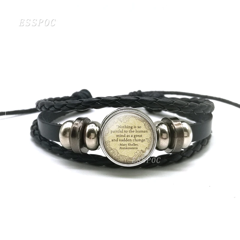 Nothing Is So Painful Mary Shelley Literary Quote Bracelet Glass Cabochon Art Leather Braceletet Fashion Jewelry Book Lover Gift
Nothing Is So Painful Mary Shelley Literary Quote Bracelet Glass Cabochon Art Leather Braceletet Fashion Jewelry Book Lover Gift