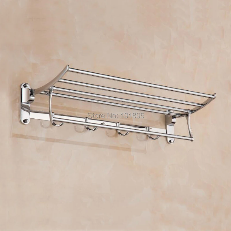 Silver Color Stainless Steel Material Fold Towel Shelf | Обустройство дома