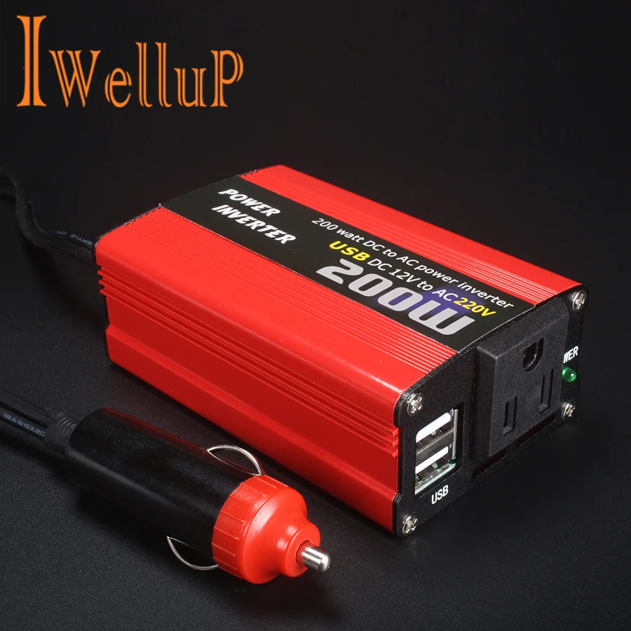 

Car 200W Power Inverter 12v 220v Converter DC 12V to AC 220V 110V Portable Auto Modified Sine Wave USB Charger 12 220 180W 150W