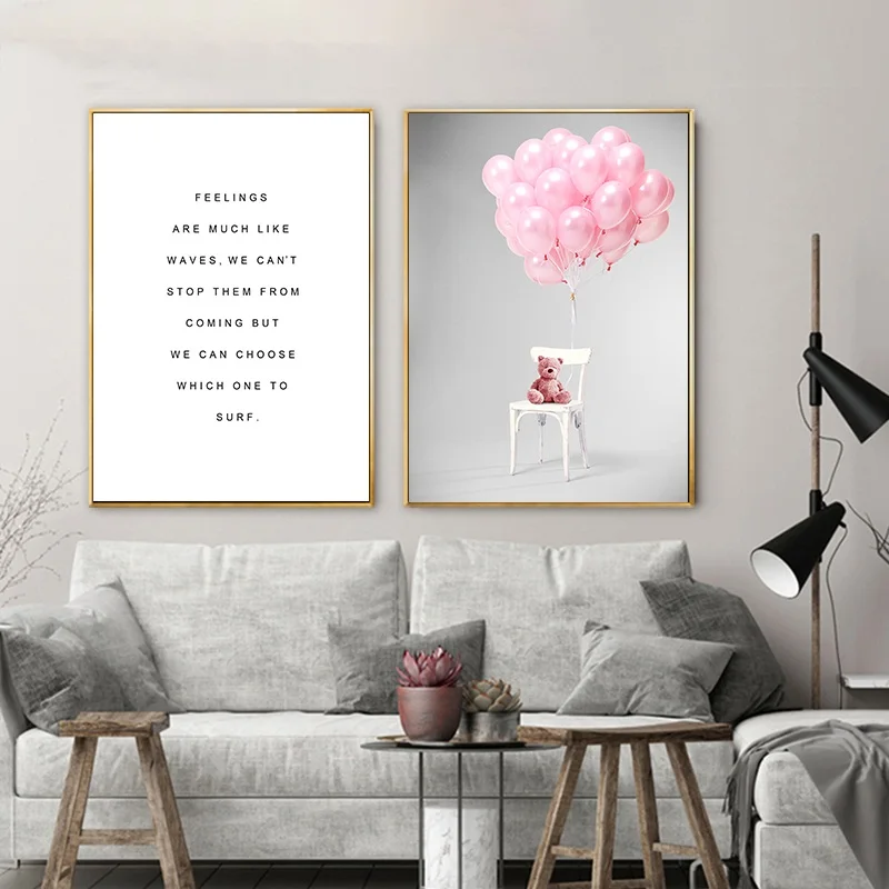 Scandinavian Style Pink Flowers Balloon Landscape Wall Pictures for Nursery Child Room Poster and Prints Unframed Wall Art
Scandinavian Style Pink Flowers Balloon Landscape Wall Pictures for Nursery Child Room Poster and Prints Unframed Wall Art