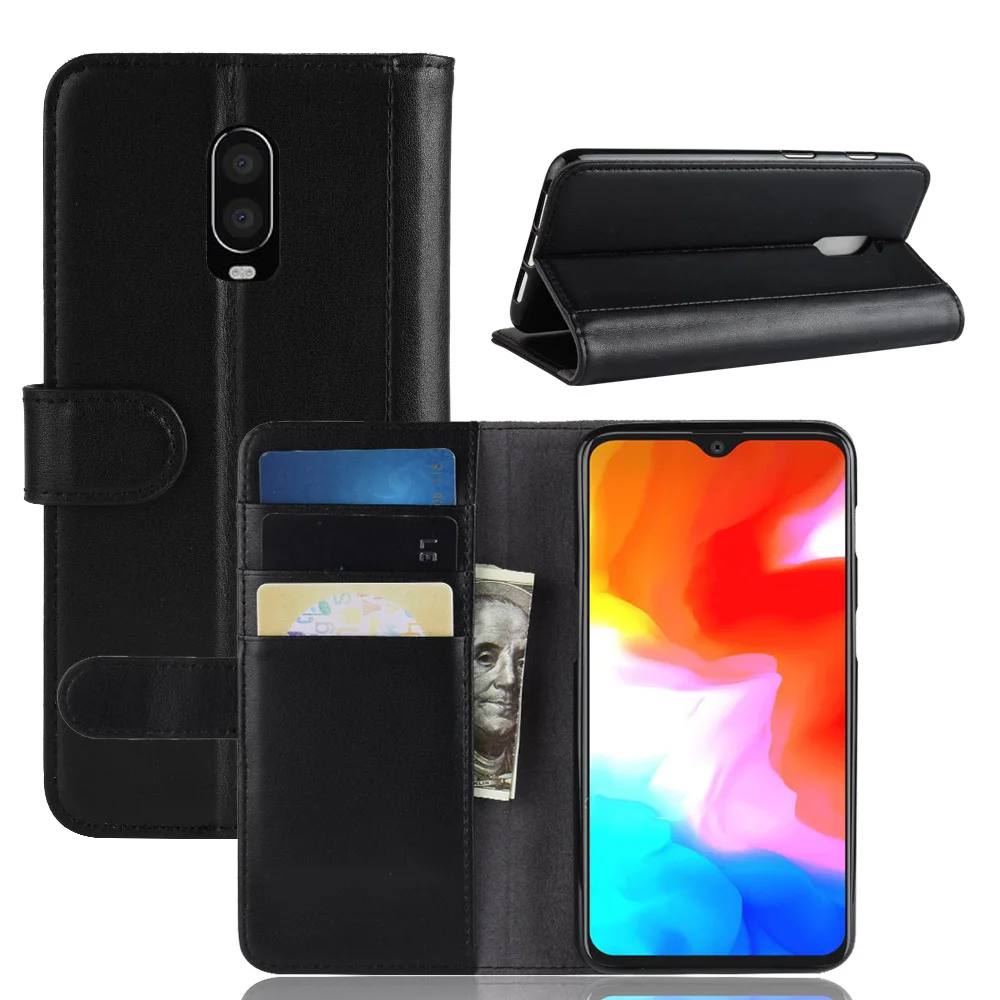 Чехол для OnePlus 6T чехол из натуральной кожи флип кошелек Магнитный One Plus с