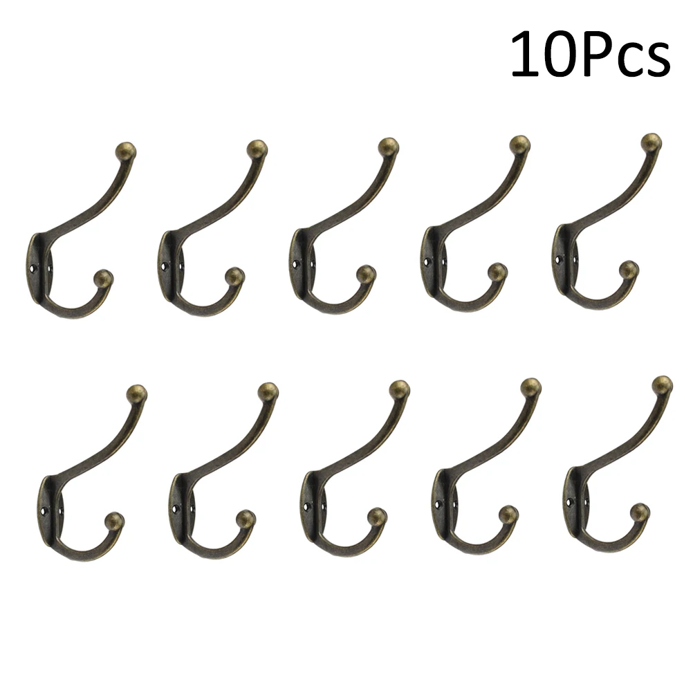 10Pcs Single Prong Hooks Dual Holes Retro Wall Mounted Coat Hooks Cloth Hangers Door Hangers with Screws for Hanging
10Pcs Single Prong Hooks Dual Holes Retro Wall Mounted Coat Hooks Cloth Hangers Door Hangers with Screws for Hanging