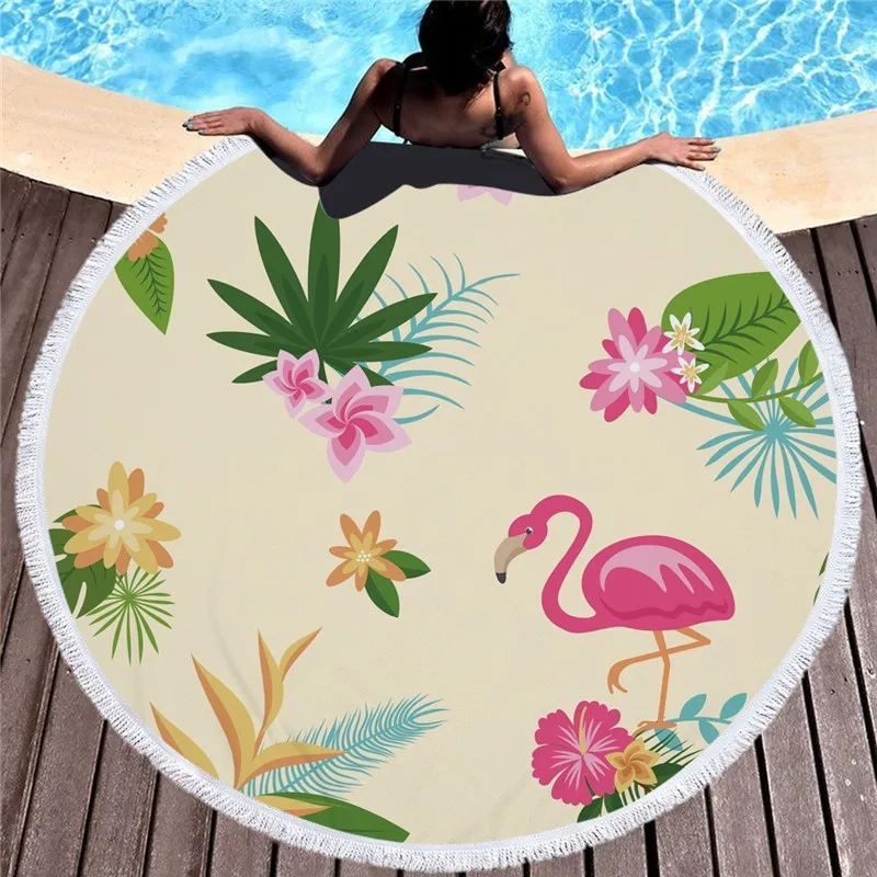 Soft Flamingo Pattern Printed Beach Towel 150cm Round Microfiber Bath Towel with Tassel Swimming Towel Picnic Blanket
Soft Flamingo Pattern Printed Beach Towel 150cm Round Microfiber Bath Towel with Tassel Swimming Towel Picnic Blanket