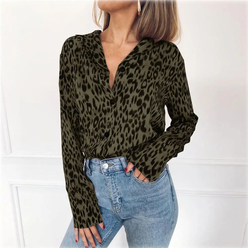 2019 Fashion Women Casual Leopard Print V Neck Tops Classic Loose Blouse Long Sleeve Chic Ladies Autumn Shirt
2019 Fashion Women Casual Leopard Print V Neck Tops Classic Loose Blouse Long Sleeve Chic Ladies Autumn Shirt