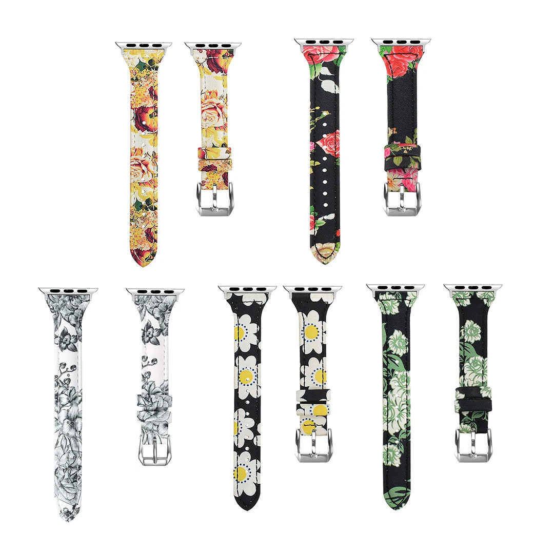 Genuine Leather Leather Strap for Apple Watch Series 4/3/2/ 38/40mm 42/44mm Floral Printed Bracelet Watch Band for iWatch
Genuine Leather Leather Strap for Apple Watch Series 4/3/2/ 38/40mm 42/44mm Floral Printed Bracelet Watch Band for iWatch