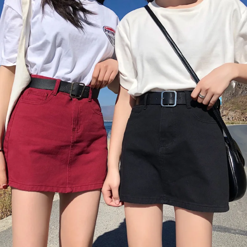 Denim Skirt High Waist A-line Mini Skirts Women 2020 Summer New Pockets Red Black Jean Skirt School Young Girls Streetwear 4XL
Denim Skirt High Waist A-line Mini Skirts Women 2020 Summer New Pockets Red Black Jean Skirt School Young Girls Streetwear 4XL