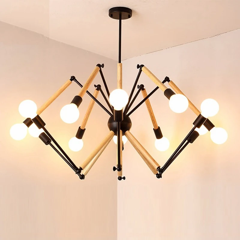 Wood Spider Pendant Lights Hanging Modern Lamp Light Adjustable Nordic Loft Living Room Loft Kitchen Lamp With LED Bulbs
Wood Spider Pendant Lights Hanging Modern Lamp Light Adjustable Nordic Loft Living Room Loft Kitchen Lamp With LED Bulbs