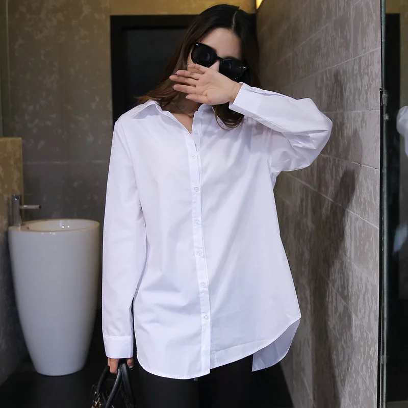Spring And Autumn Shirt Female Long Sleeve And Long Sections Bottoming Shirt Loose Korean-Style Versatile Leisure White
Spring And Autumn Shirt Female Long Sleeve And Long Sections Bottoming Shirt Loose Korean-Style Versatile Leisure White