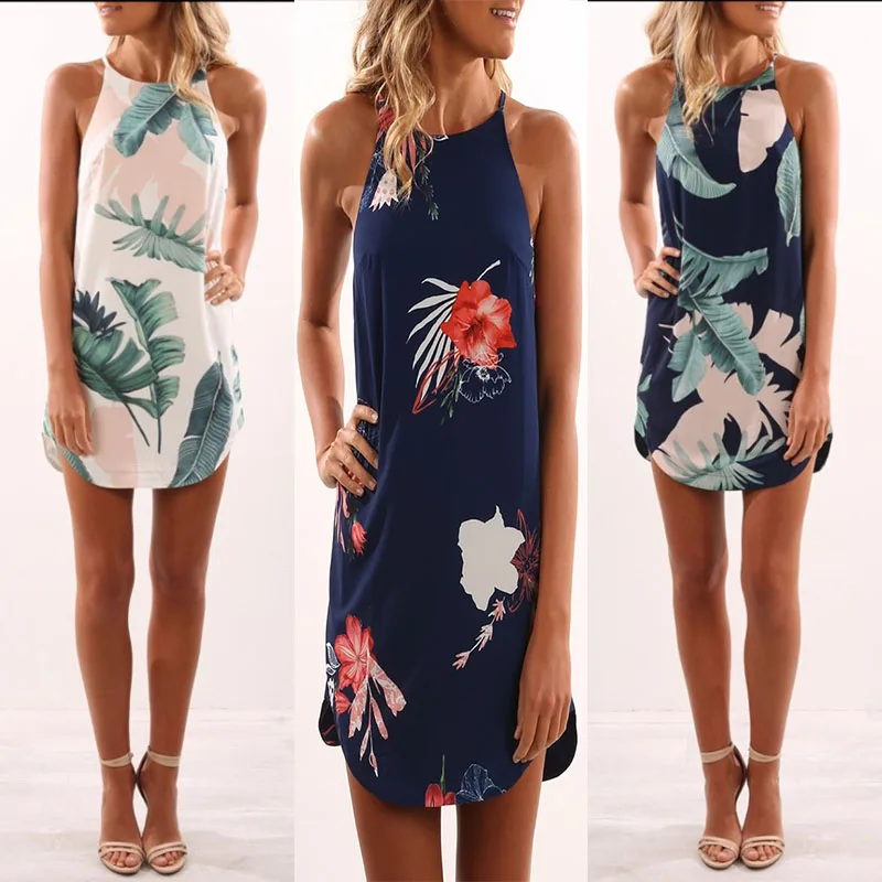 Womens Summer Sleeveless Mini Dress Ladies Floral Casual Beach Party Short Dress
Womens Summer Sleeveless Mini Dress Ladies Floral Casual Beach Party Short Dress